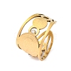 304 Stainless Steel Rhinestone Saint Benedict Open Cuff Rings RJEW-M069-01G-2