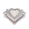Brass Micro Pave Cubic Zirconia Links BSHE-F012-07A-P-1