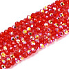 AB Color Plated Transparent Glass Rondelle Beads Strands EGLA-T029-2mm-10G-1