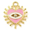 Rack Plating Brass Micro Pave Clear Cubic Zirconia with Enamel Pendants KK-G515-14G-2