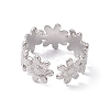 Non-Tarnish 304 Stainless Steel Ring Flower Wrap Open Cuff Ring for Women RJEW-C045-17P-3
