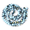 Electroplate Opaque Glass Beads Strands EGLA-A034-P6mm-S16-2