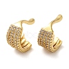 Leaf Shape Brass with Cubic Zirconia Cuff Earrings KK-Z033-30G-1