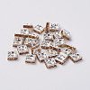 Brass Rhinestone Spacer Beads RB-A013-6x6-14S-2