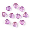 Transparent Spray Painted Glass Beads GLAA-R211-02-B06-1
