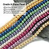 Eco-Friendly Dyed Glass Pearl Round Bead Strands HY-A008-6mm-M-2