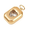 304 Stainless Steel Glass Pendants STAS-K307-13G-2