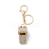 Shining Zinc Alloy Rhinestone Whistle Pendant Keychain KEYC-O014-01G-04-1