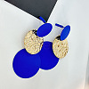 Flat Round Alloy Dangle Stud Earrings FS-WGB25D4-05-1