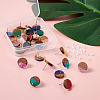 Resin & Walnut Wood Stud Earring Findings MAK-CD0001-06-6
