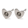Non-Tarnish Heart 201 Stainless Steel Stud Earring Findings STAS-Q315-01P-1