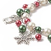 Glass Pearl Beaded Stretch Bracelet BJEW-TA00250-3