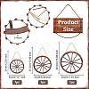 Natural Wood Hanging Wall Decorations Set HJEW-WH0047-22-2