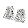 Non-Tarnish 304 Stainless Steel Rectangle Net Ear Studs for Women EJEW-P234-06P-1
