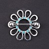 316L Surgical Stainless Steel Aquamarine Rhinestone Nipple Rings FS-WGB766E-12-1