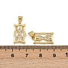 Brass Micro Pave Clear Cubic Zirconia Pendants KK-A269-40G-3