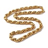 PVD Vacuum Plating 201 Stainless Steel Rope chain Necklaces NJEW-H033-06B-G-1