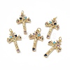 Brass Colorful Cubic Zirconia Pendants KK-E068-VA026-2-4