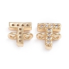 Brass Micro Pave Cubic Zirconia Letter Links X-ZIRC-I042-16G-T-2