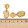 Brass Micro Pave Clear Cubic Zirconia Stud Earrings Findings KK-Z122-16G-3