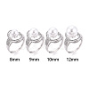 Oval Brass Micro Pave Clear Cubic Zirconia Adjustable Ring Settings KK-T076-69P-4