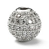 CZ Brass Micro Pave Grade AAA Clear Color Cubic Zirconia Round Beads KK-O065-8mm-05P-NR-6