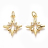 Brass Micro Pave Clear Cubic Zirconia Pendants ZIRC-O035-22G-1