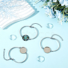 5Pcs 304 Stainless Steel Flat Round Cabochon Setting Bracelets DIY-BBC0001-72-4
