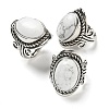Natural & Synthetic Gemstone Adjustable Rings RJEW-I108-01AS-5