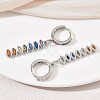 Brass Pave Cubic Zirconia Hoop Dangle Earrings KK-CBAD9DF-02P-A-5