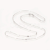 Anti-Tarnish Rhodium Plated 925 Sterling Silver Cable Chain Necklaces STER-L059-15P-2