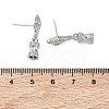 Brass Pave Cubic Zirconia Stud Earring Findings KK-C172-08P-3