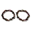 Natural Multicolor Tourmaline Chip Beaded Stretch Bracelet G-H294-01A-01-1