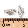 Brass Micro Pave Clear Cubic Zirconia Slide Charms KK-P239-20P-3