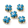 Golden Tone Brass Enamel Beads KK-E048-01G-02-1