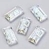 Embossed Glass Rhinestone Pendants GLAA-J101-07B-001SI-1