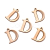 Ion Plating(IP) 304 Stainless Steel Alphabet Charms STAS-H122-D-RG-2