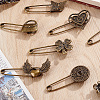 18Pcs 9 Styles Alloy Kilt Pins for Backpack Clothes JEWB-SC0001-91-7