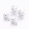 Silver Color Plated Brass Post Earring Findings X-EC593-NFS-1
