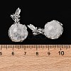 Natural Quartz Crystal Round Pendants G-G207-01P-08-3