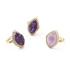 Natural Amethyst Horse Eye Wrapped Adjustable Ring G-D458-03G-07-RS-1