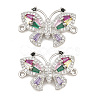 Brass Pave Colorful Cubic Zirconia Connector Charms CU-CBA908F-04P-07-1