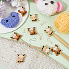 DIY Cattle Silicone Beads Knitting Needle Protectors/Knitting Needle Stoppers with Stitch Markerss IFIN-NB0001-55-4