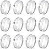 12Pcs Stainless Steel Grooved Finger Ring Settings STAS-UN0038-94E-1