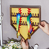 Baseball Theme Wood Wall Mounted Finger Ring Organizer Display Stands AJEW-WH0031-70B-3