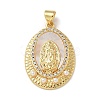 Brass Micro Pave Clear Cubic Zirconia Pendants LS-KK-U046-07G-1