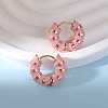 Enamel Striped Thick Hoop Earrings JE1110H-4