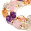 Natural Amethyst & Rose Quartz & Prehnite & Citrine Beads Strands G-N342-35-3