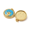 Brass Micro Pave Cubic Zirconia with Synthetic Opal Pendants KK-D096-05A-03-2