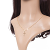 Real Gold Plated Cross Brass Pendant Necklaces NJEW-EE0001-14A-3